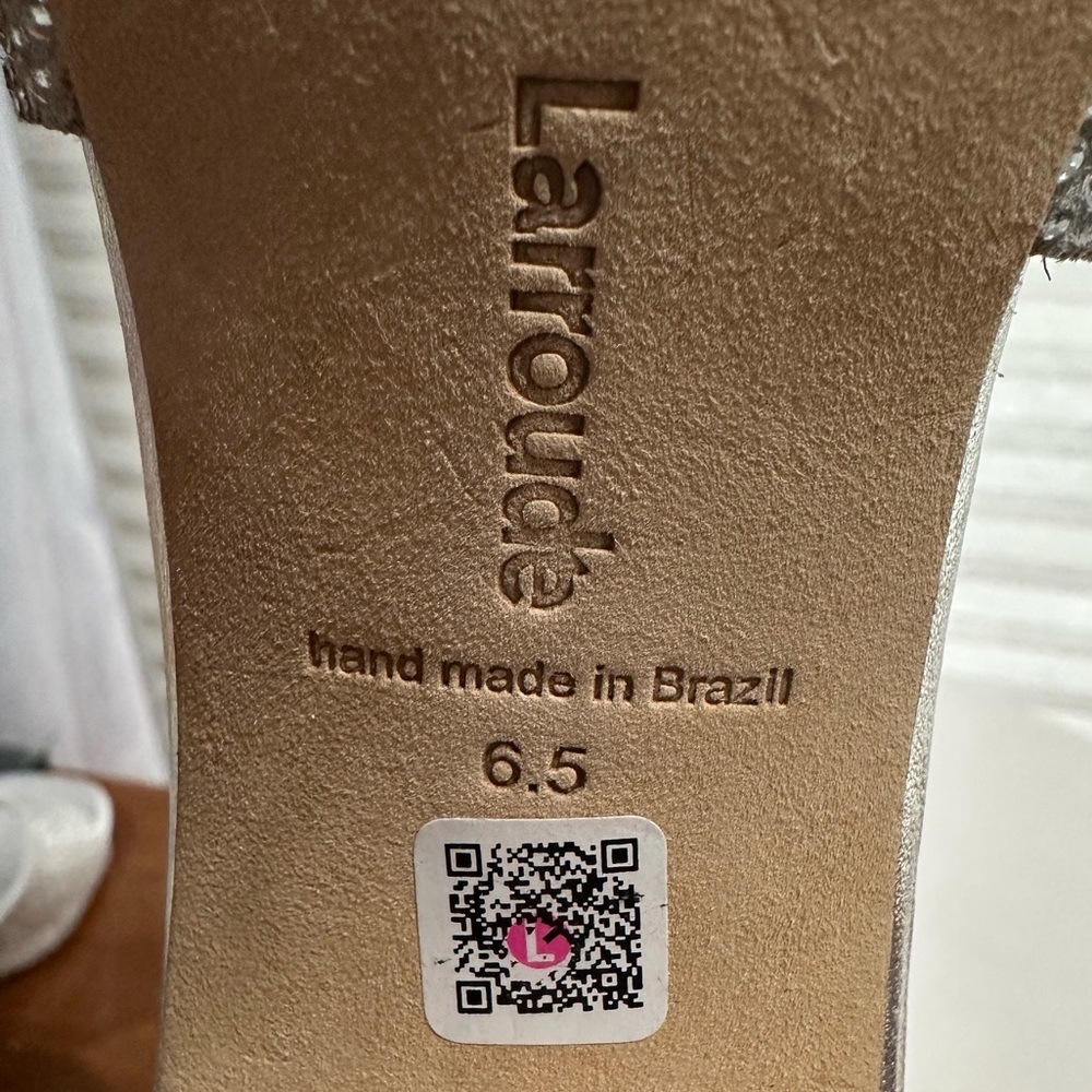 🌹LARROUDE🌹 Colette Crystal Mule In Gray Suede Size: 6.5 - Picture 12 of 13